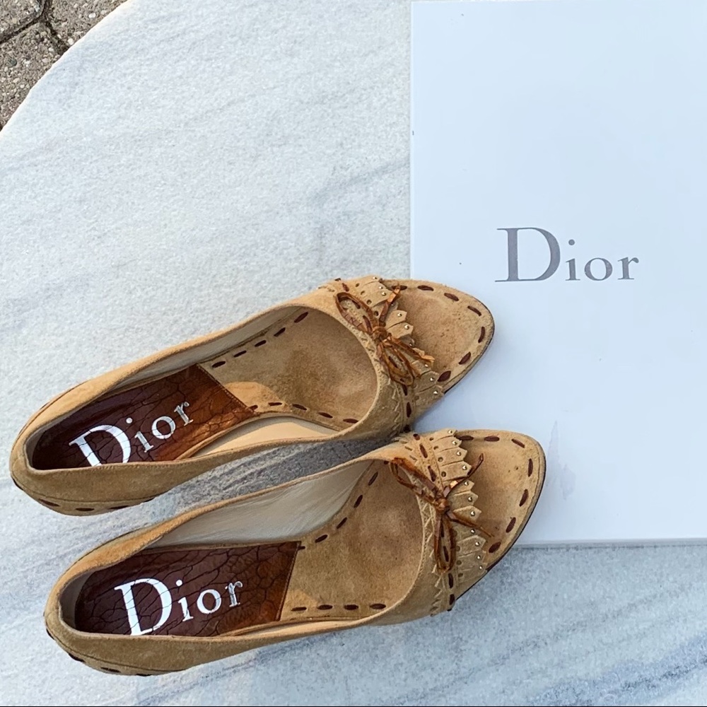 Authentic Dior Moccasin Peep Toe Heels - Picture 2 of 8